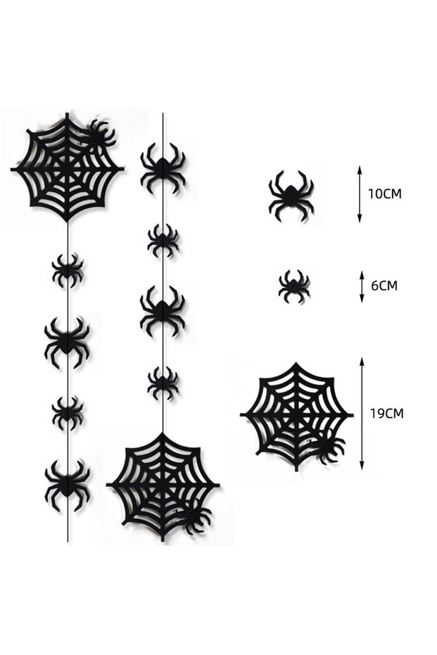 Black Black Hanging Spider Web Decorations Horror Black Spiderweb Ornaments for DIY Home Office Outd