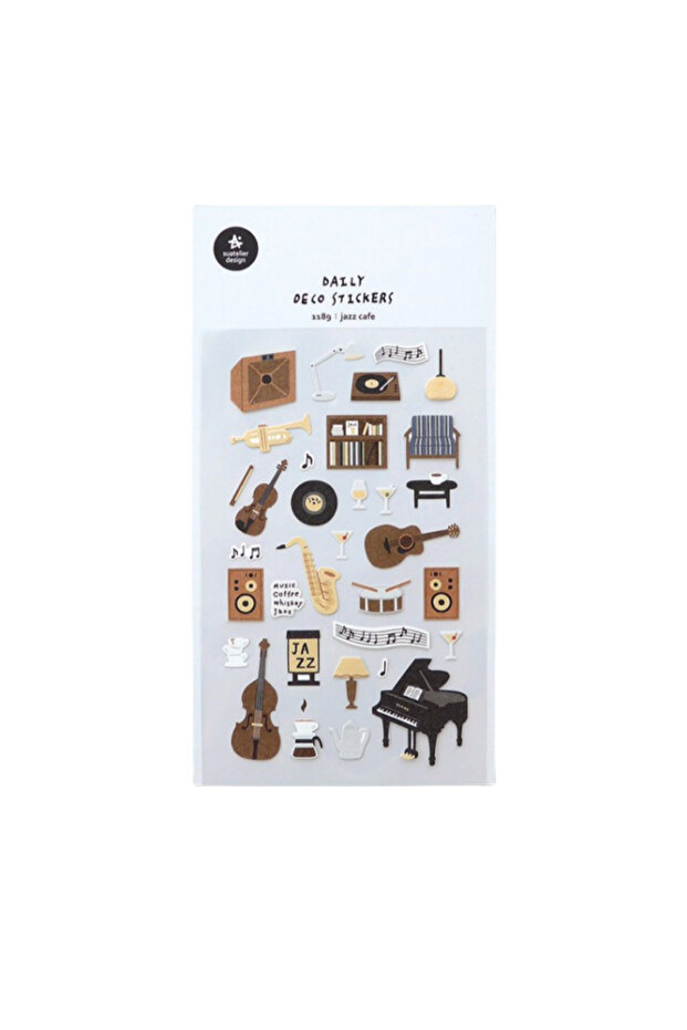 1 pc jazz cafe1189 Korean Import Original Suatelier Music Cafe Guitar Stickers Scrapbooking Diy Jour