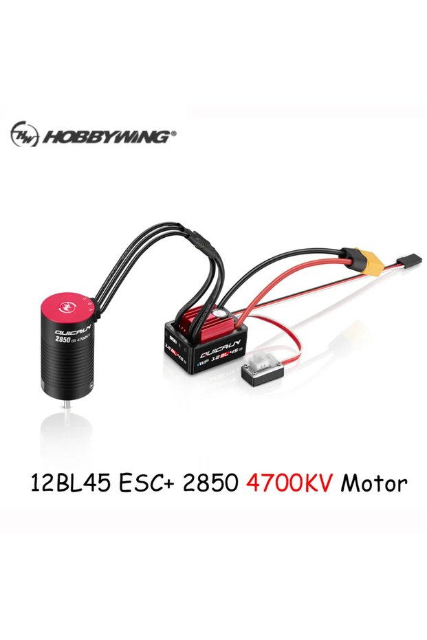 12BL45 2850SL 4700KV HobbyWing QuicRun WP 12BL45 G2 45A ESC with 2840SL 4700KV, 2850SL 3400KV, 4700K