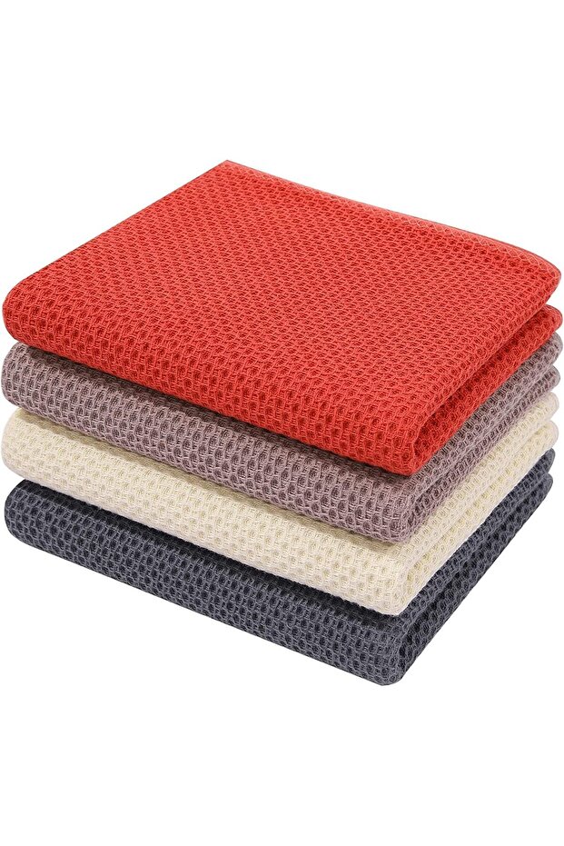 100% Cotton Waffle Weave Kitchen Towels - Set of 4