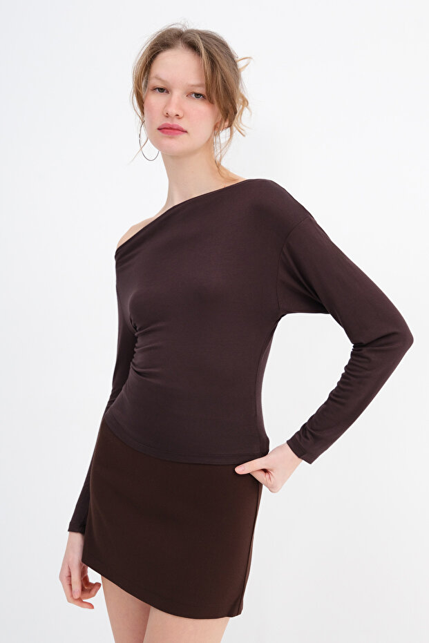 Kayık Yaka Basic Bluz B1873 - 4