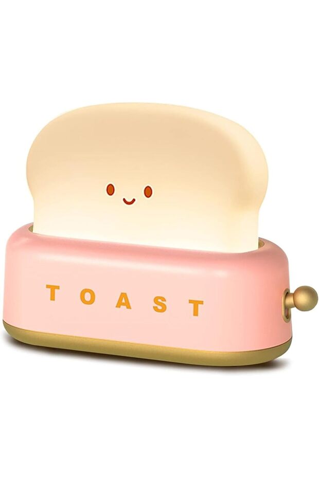 Toaster Night Light Lamp, Dimmable, USB Rechargeable, 800mAh