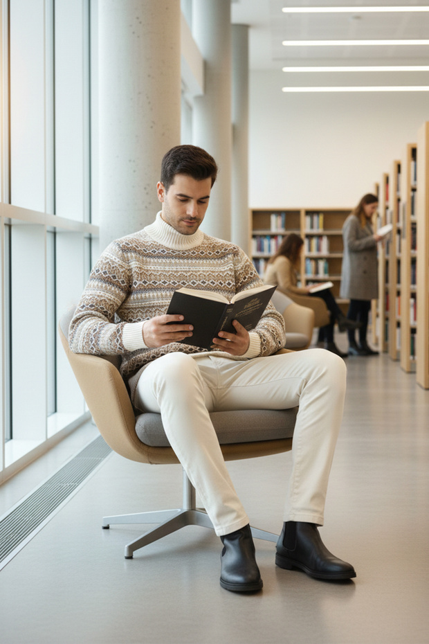 سترة نصف الياقة المدورة للرجال - 3