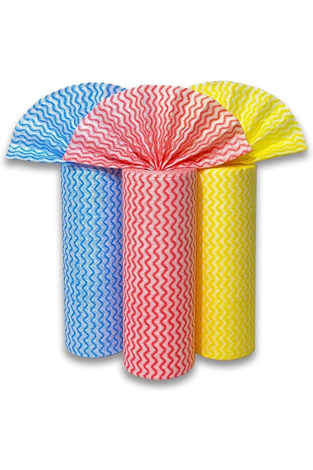 Disposable Cleaning Cloths Wipe Rolls (3 Rolls, 150 Sheets)
