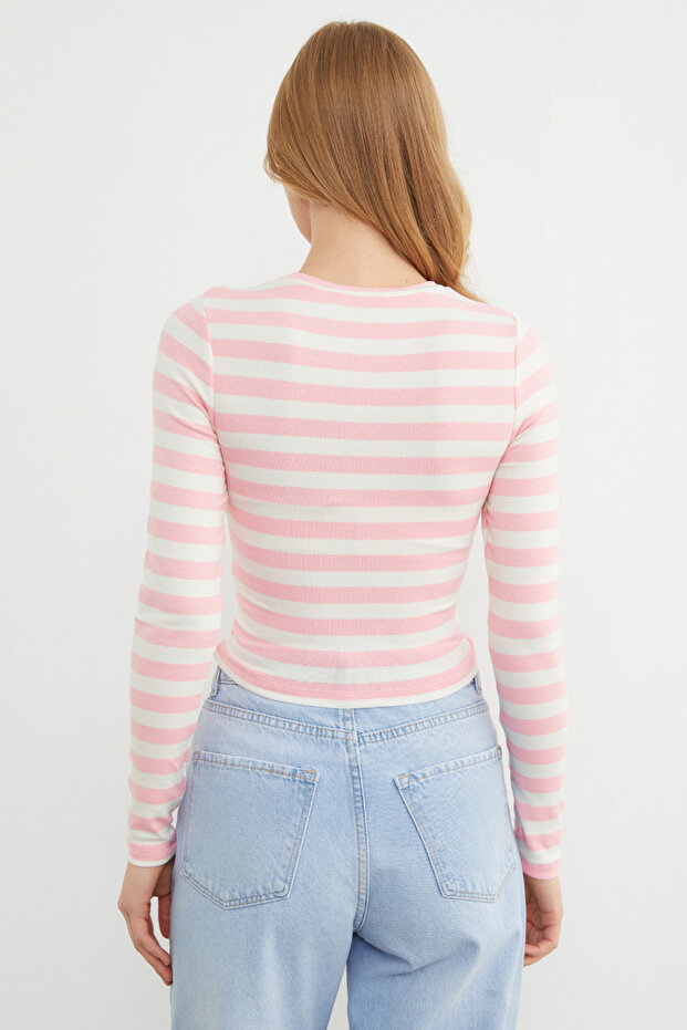 Basic Çizgili Likralı Body - 8