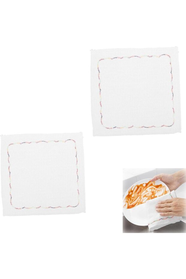 Reusable Multi-Purpose Cleaning Cloths, 9.8 x 9.8 in, Pack of 2