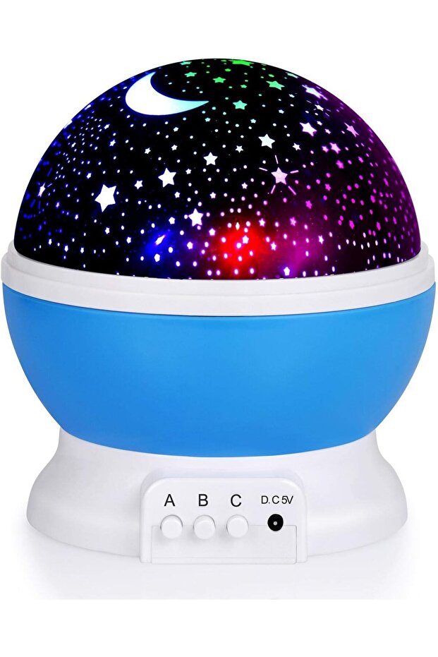 eWINNER Topluss Led Night Light Moon And Star Rotating Sky Projector (Blue)