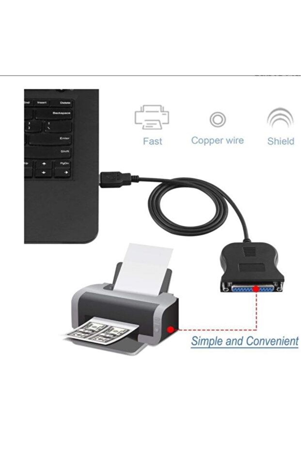 USB to parallel 25-pin adapter cable - 2