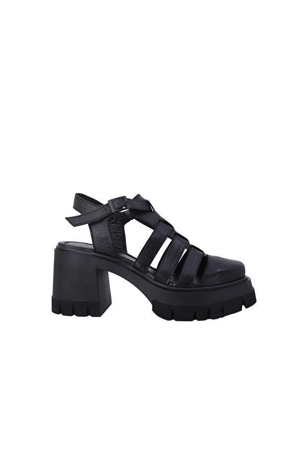 26101280 Genuine Leather Heeled Women's Sandals