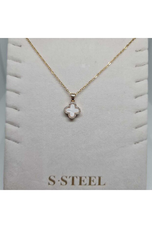 316L Çift Yönlü Van Cleef Paslanmaz Çelik Kolye - 1