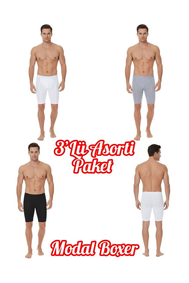 3-PACK ملابس داخلية رجالية طويلة من نوع مودال قماش قابل للتمدد (مرنة) OZT31024