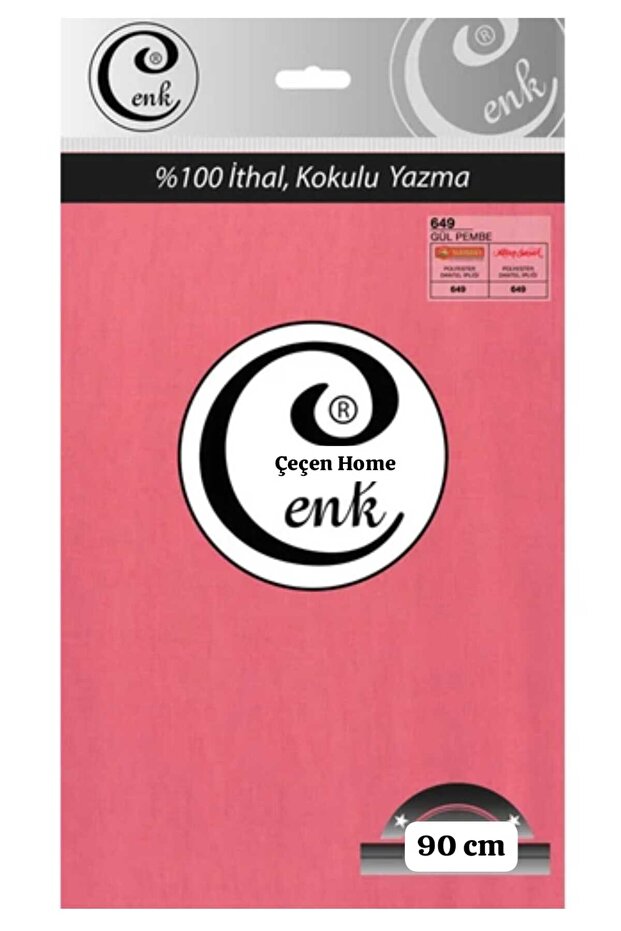 Plain Color Bagged Embroidery Writing 649 Rose Pink Color 90 cm Scarf Headscarf Quality Cotton Scented Writing