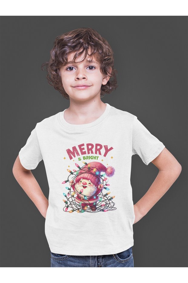 Merry Bright Santa Claus Christmas Kids T-Shirt T-Shirt