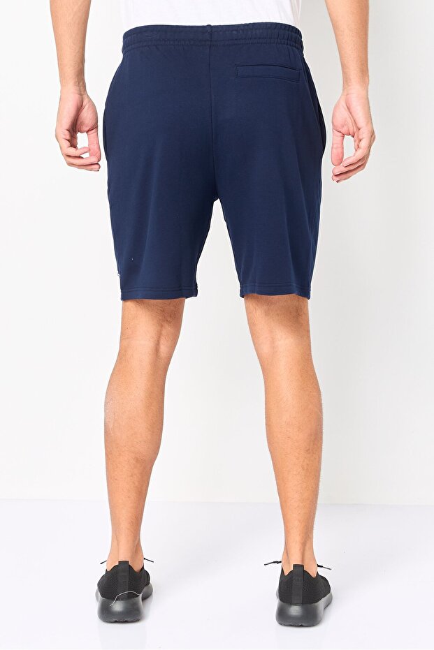 Men Embroidered Logo Basic Shorts, Navy - 4