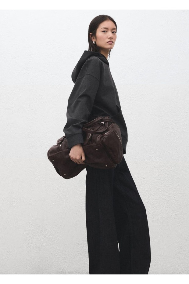 Kapüşonlu kırçıllı triko sweatshirt - 7