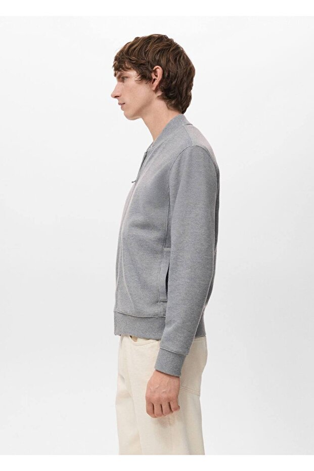 Fermuarlı bomber sweatshirt - 6