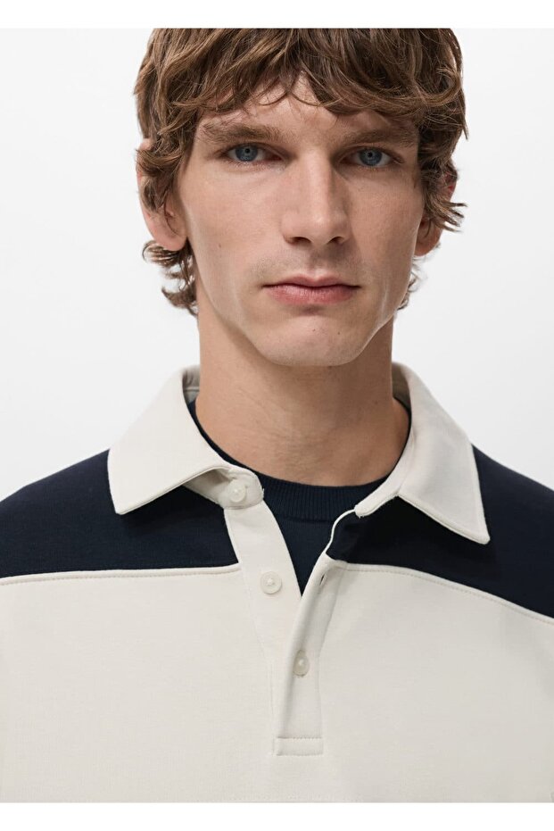 Çizgili polo sweatshirt - 8