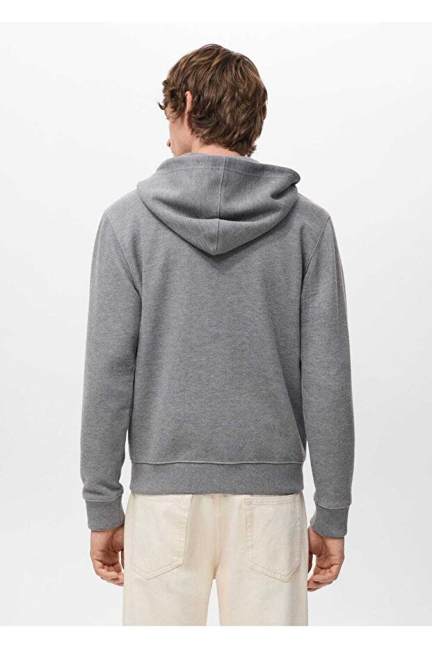 Dokulu kapüşonlu sweatshirt - 4