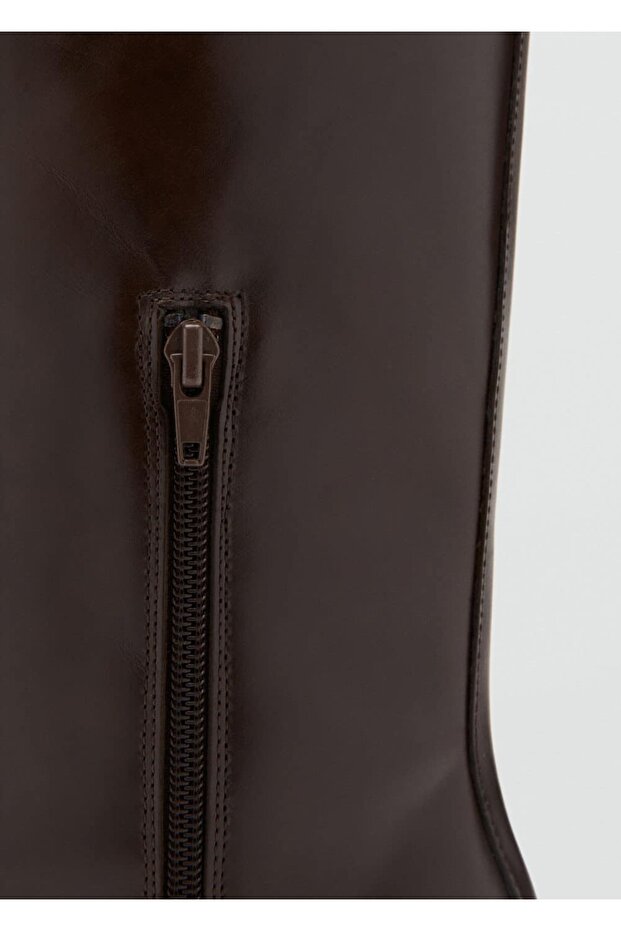 Yüksek topuklu deri bot - 4