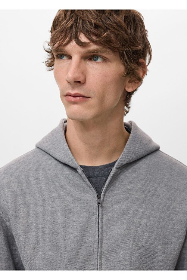 Dokulu kapüşonlu sweatshirt - 5