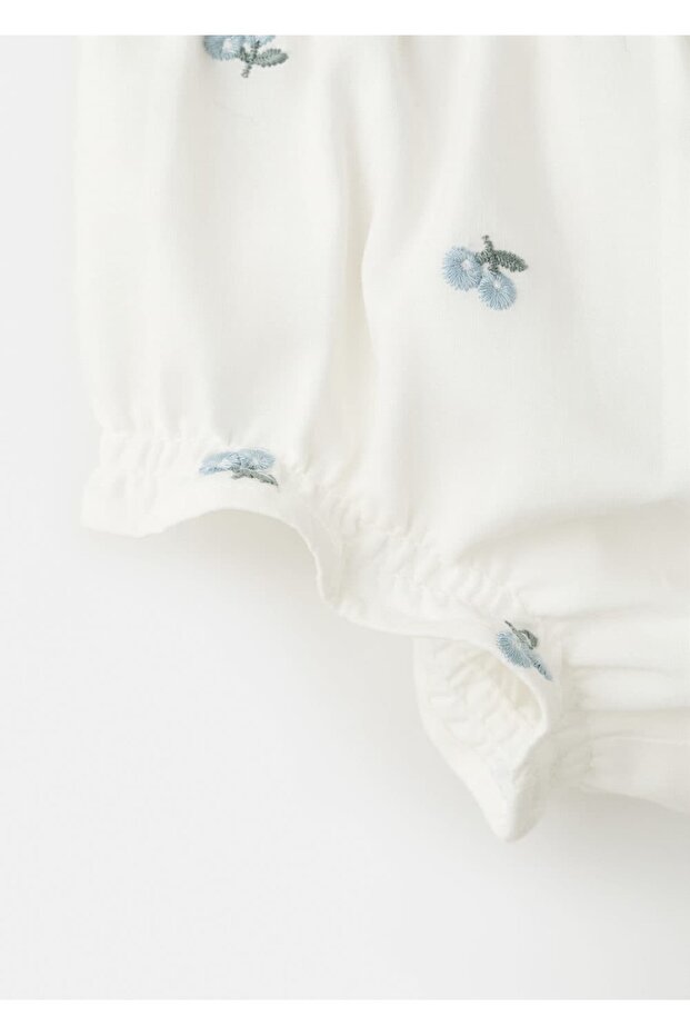 Çiçek işlemeli romper - 3