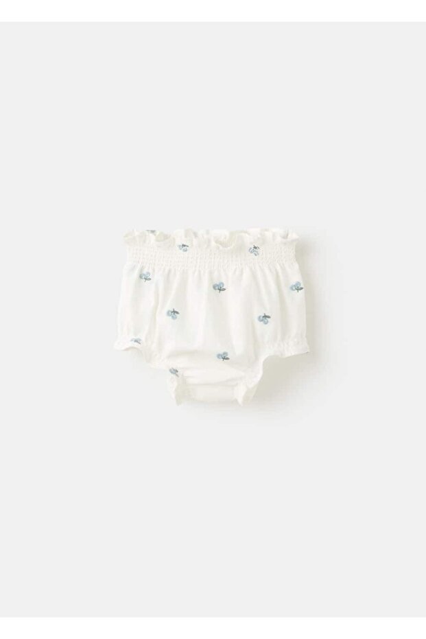 Çiçek işlemeli romper - 1