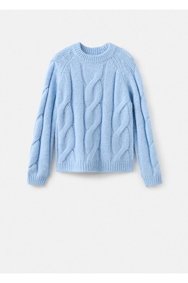 Örgü detaylı triko kazak - 3