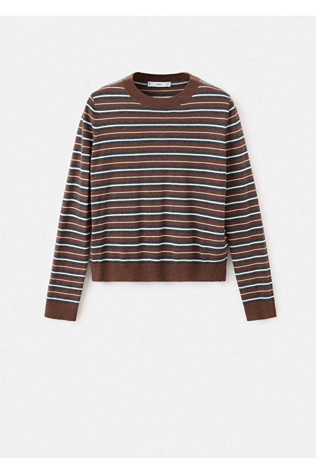 Çizgili triko kazak - 3