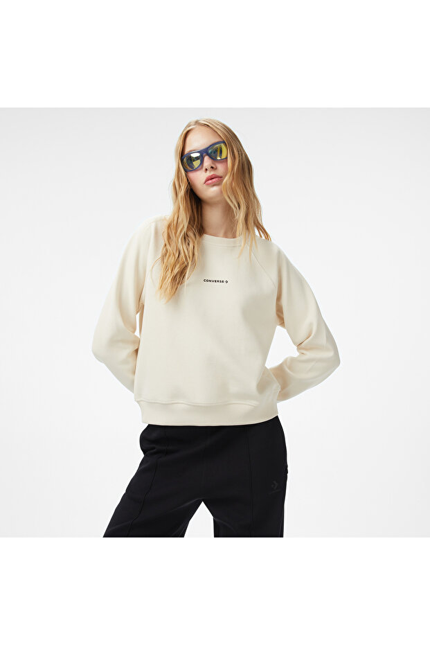 Kadın Krem Sweatshirt - 1