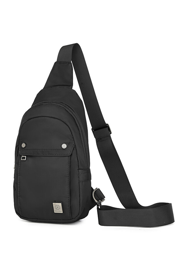 Smart Unisex Body Bag Design Body Backpack and Chest Bag with Adjustable Straps Black