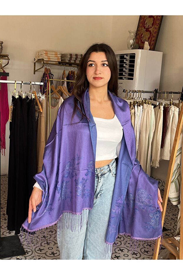 Jakarlı Baş Örtüsü Şal - 3