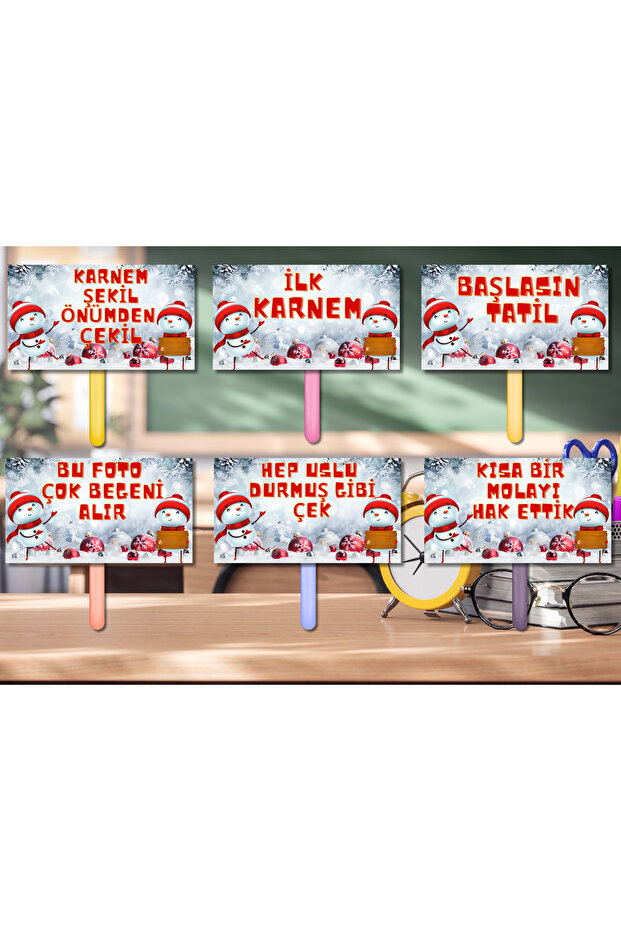 Mid-Term Holiday Karne Günü Themed Hand Banners 6 Pieces