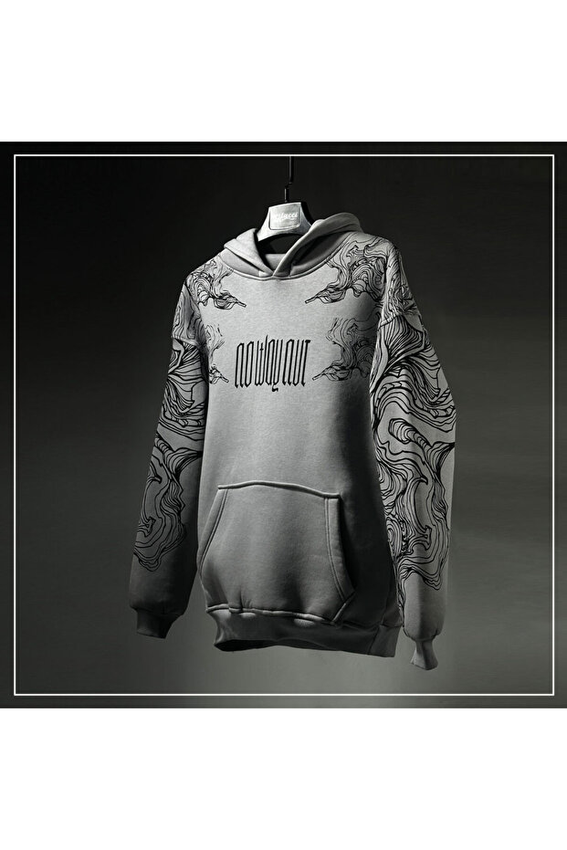 هودي رمادي SKULL SHADOW - 2