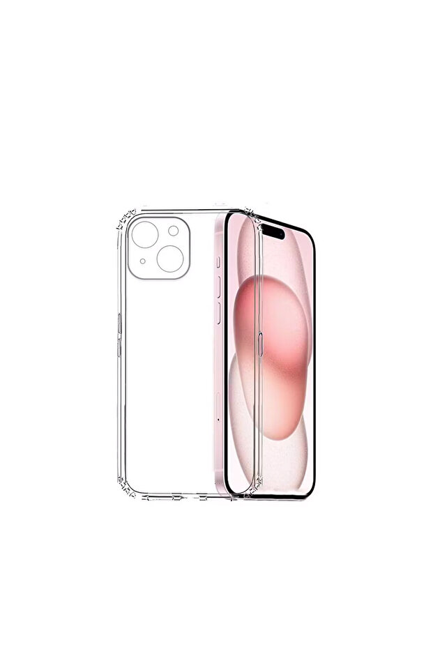 غطاء هاتف شفاف متوافق مع آيفون 15 بلس مع حماية للكاميرا - 1