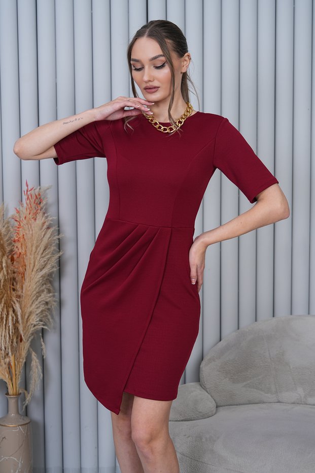 Women's Short Sleeve Pleated Dress