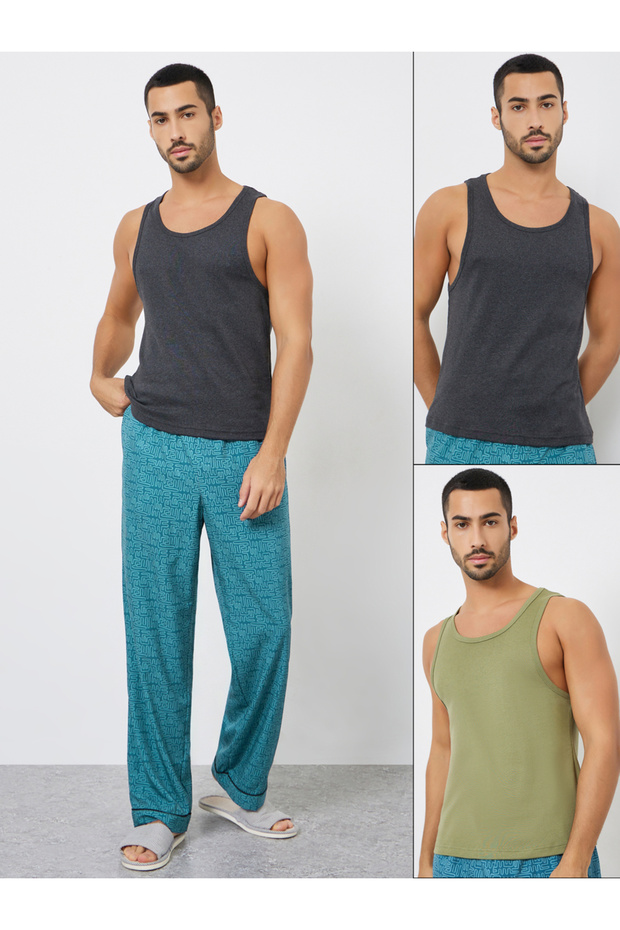 Pack of 2 - Solid Cotton Vest