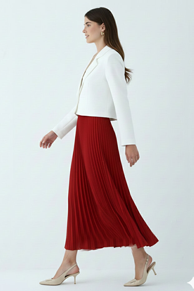 Piliseli Etek 4560 Kırmızı - 4