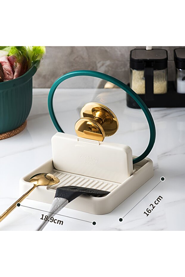 Foldable support, soho, lids, spoons, multifunctional, kitchen counter placement - 4