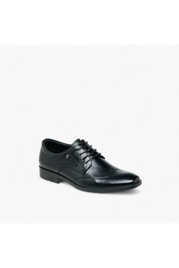 Men Lace-Up Leather Derby Shoes