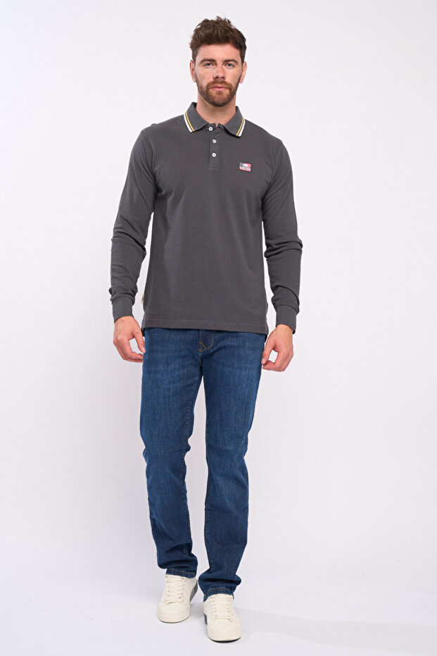 Tricou barbat cu maneca lunga polo - 8