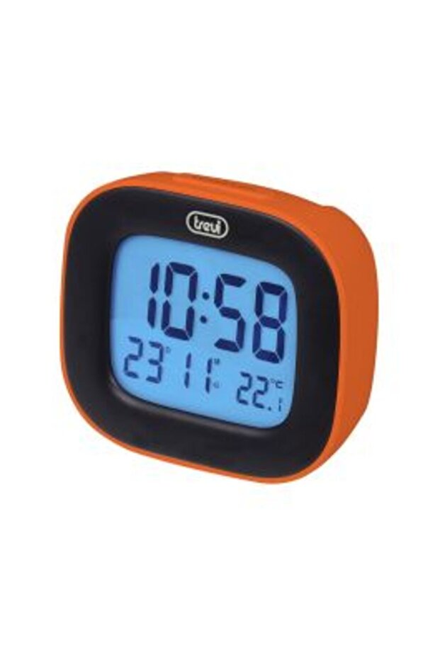 LCD Alarm Clock SLD 3875 with Thermometer, Orange - 2