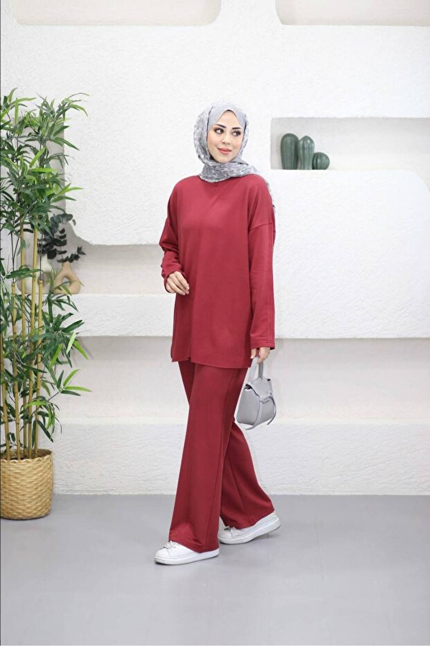 5256 - 2 İplik O Oversized Comfortable-Stylish-Loose Women's Set