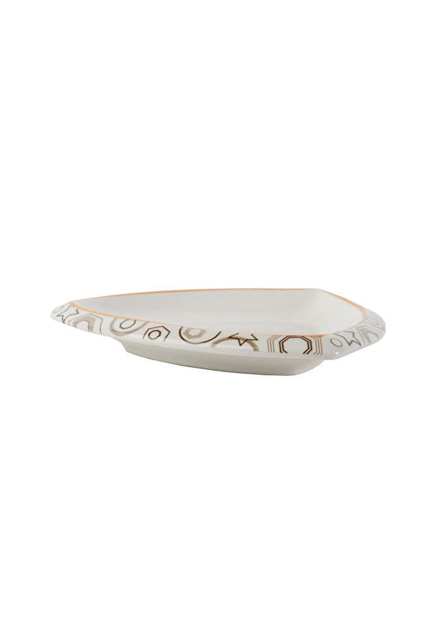 Triangular porcelain plate – white - 1