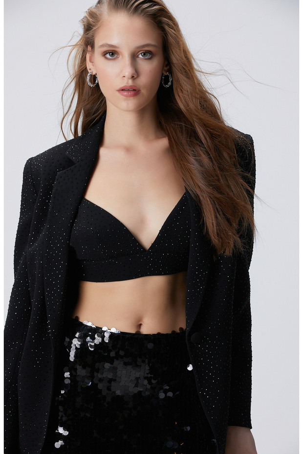 Siyah Abiye Büstiyer - 4