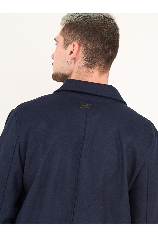 Men's slim solid color jacket with pockets - 2