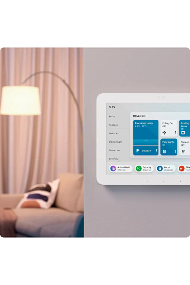 لوحة تحكم المنزل الذكي Echo Hub مع Alexa - أبيض - 2
