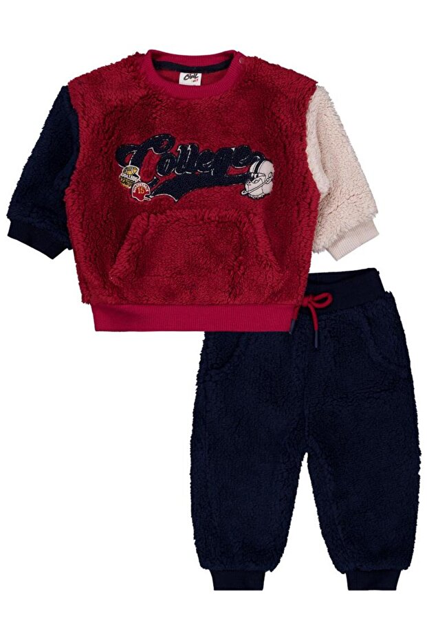 College Embroidered 6-18 Month Set - Navy Blue 9-12 Months