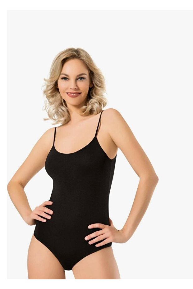 KADIN İNCE ASKILI BASİC BODYSUIT - 3