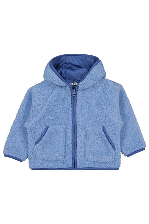 Piped Zippered Cardigan for Ages 2-5 - Blue 5-6 Years Old