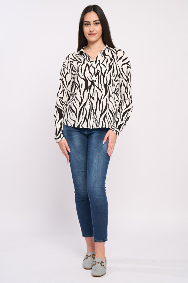 Camasa maneca lunga de dama cu model - 7
